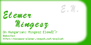 elemer mingesz business card